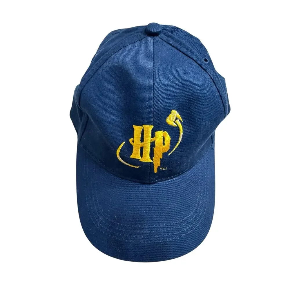 Vintage *NEW* Harry Potter HP Blue Baseball Cap Adjustable 2001 Navy Blue Hat